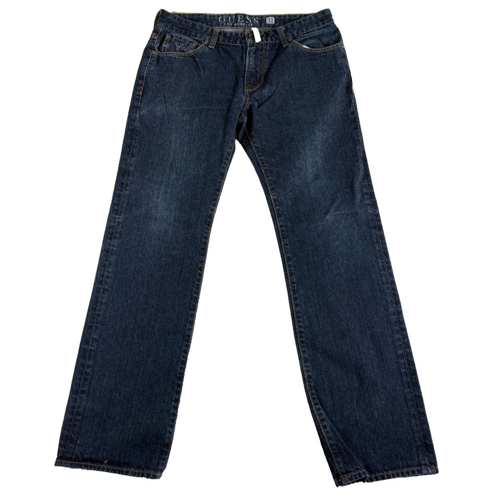Guess Los Angeles Lincoln Slim Straight Fit Jeans 31 Blue Denim Authentic Casual